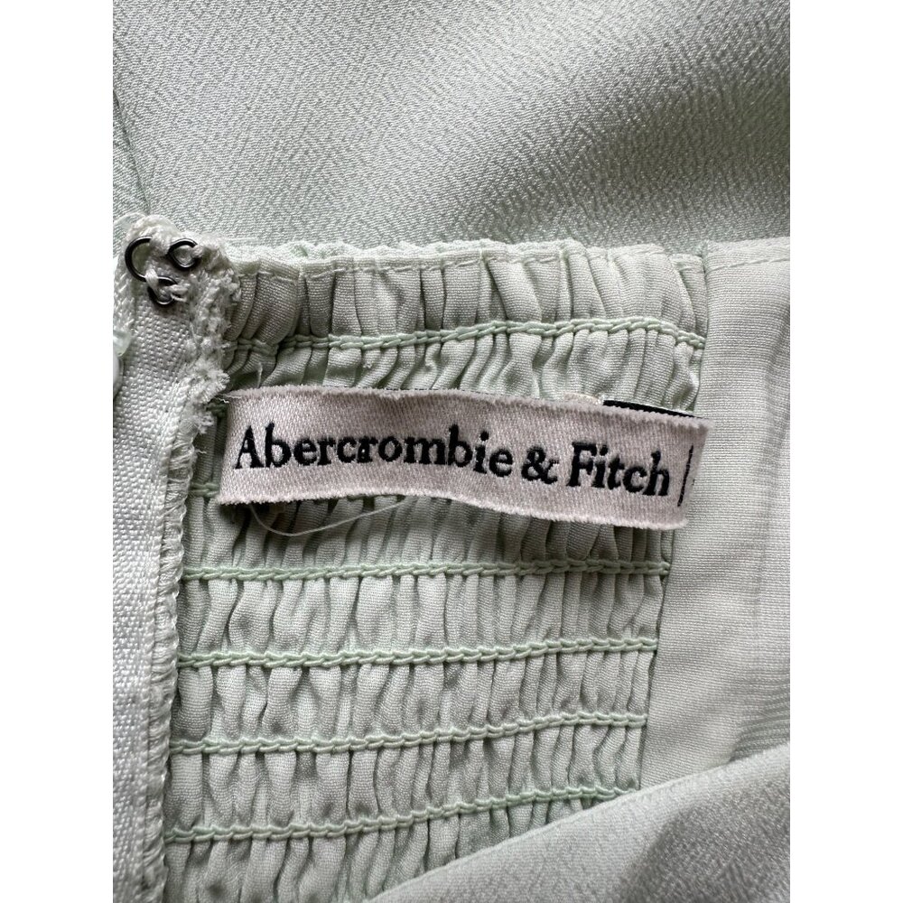 A&F Corset Style Mini Dress Women ST Sage Green Sweetheart Smocked coquette - Picture 5 of 9
